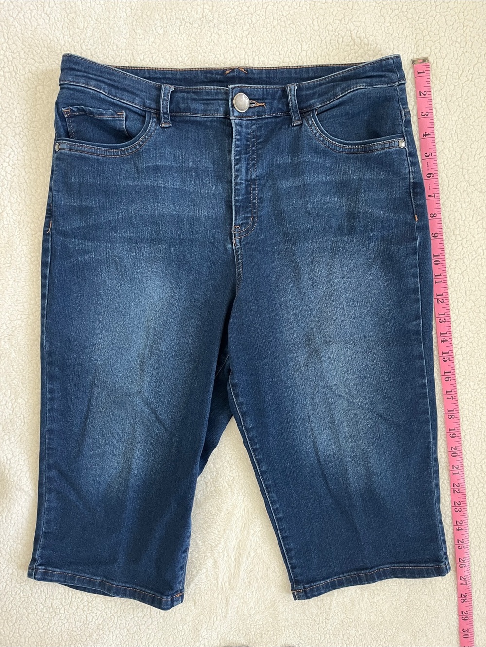 Women’s Dark Blue Denim Skimmer Capris - Classic Stretch